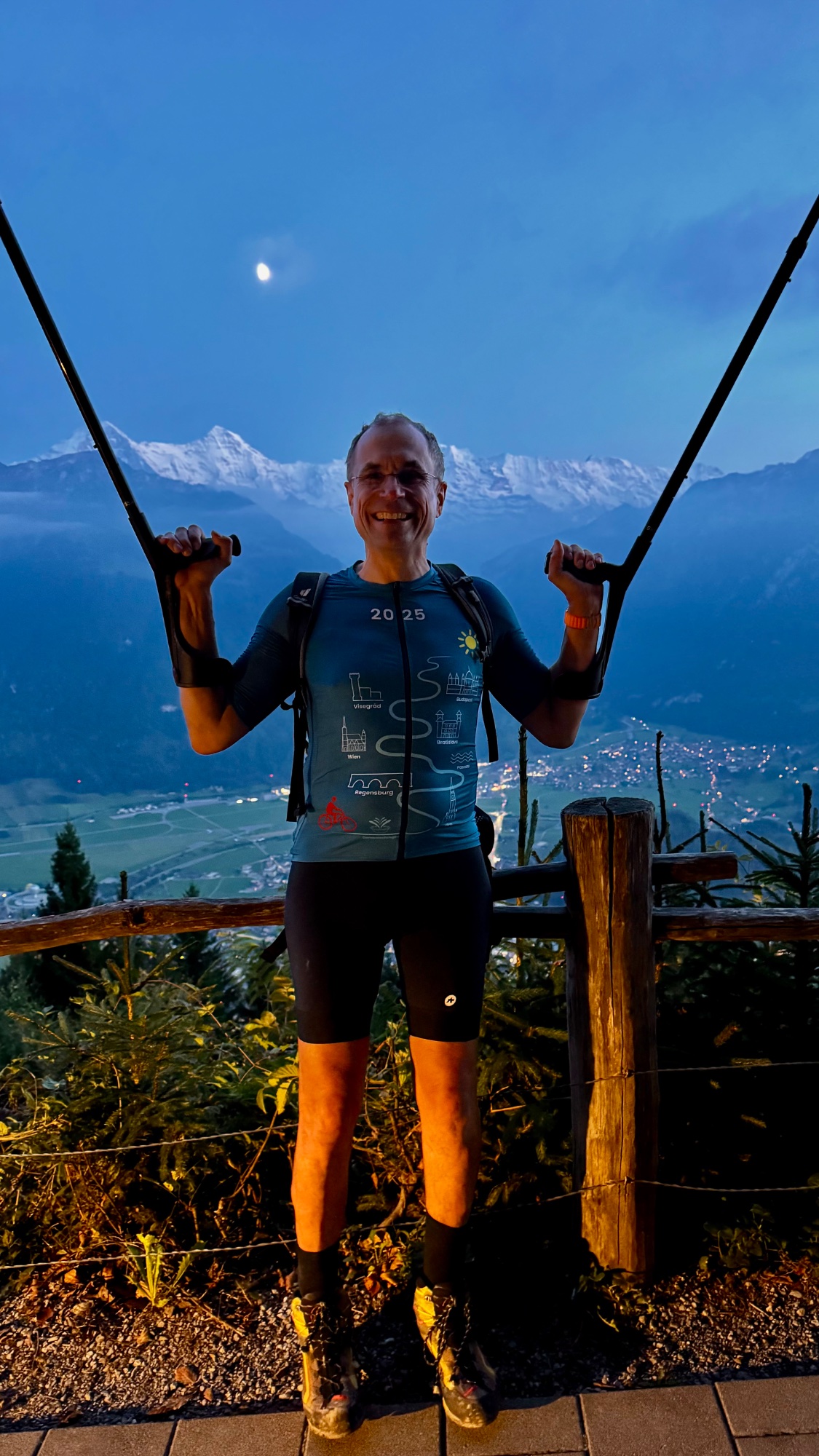 Titanman training view with mountains